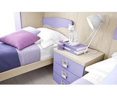 Dafne Italian Design Cameretta Completa a Ponte - Effetto Betulla, Malva (Doppio Letto Singolo e Armadio) (cm. 350 x 58 x 259h)