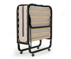 JKXWX Brandina Pieghevole Letto Pieghevole con Materasso in Schiuma di Memoria e Ruote robuste Telaio in Metallo Robusto Letto in più Letto for Gli Ospiti Letto Pieghevole Brandina Campeggio