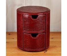 Sgabelli Zaixi Comodino pelle di coccodrillo rotondo in pelle scarpe. Comodino in pelle Durevole (Colore : Bordeaux)