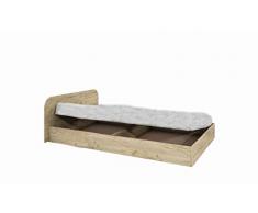 Arredodacasa.com Letto Una Piazza e Mezza con Contenitore Modello LI2011 (Rovere)
