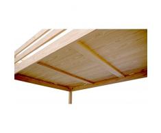 ABC MEUBLES - Letto a soppalco Sylvia con scala di mugnaio - 1130 - Legno Grezzo, 140x200