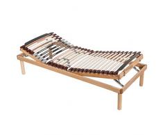 Baldiflex - Rete Singola 90x190 cm Dispositivo Medico Detraibile, BYRON Manuale, Alzata Reclinabile Manuale, Telaio e doghe in Legno Naturale di faggio