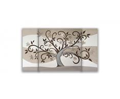 DIAMOND HOME Quadro Acrilico moderno soggiorno 3 pezzi 140x80 cm | Quadro albero della vita con telaio in abete | Capezzale moderno camera da letto SET ALBERO DELLA VITA