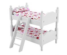 Yuehuam Mobili per Casa di Bambola 1:12 Mini Letti a Castello Camera da Letto per Bambini Modello in Legno Giocattoli Colorati Soggiorno