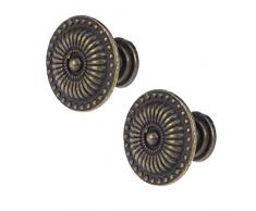 SUPVOX 4 pezzi manopole vintage manopole cassetto ottone maniglie comò mobile classico stile europeo antico tira manopola monoforo con 4 viti di lunghezza casuale