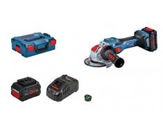 Bosch Professional BITURBO Smerigliatrice Angolare GWX 18V-15 SC, 2 Batterie da 5.5 Ah ProCORE18V, Caricatore GAL 1880 CV, CoMo, Cuffia di Protezione, Flangia e Dado di Serraggio Rapido, L-BOXX 136
