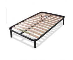 Dormiland - Rete Letto Ortopedica Piazza e Mezza 120x190-13 Doghe in Legno e Struttura in Acciaio - 100% Made in Italy