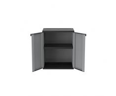 Terry Jline 68 Armadio Basso in Plastica Tuttopiani, Grigio/Nero, 68 x 37.5 x 85 cm