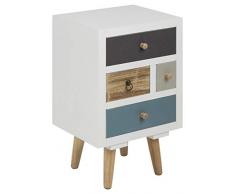 AC Design Furniture Comodino, Pino, Bianco