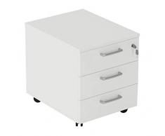 One Living Cassettiera da Ufficio con Rotelle, Cassettiera Tre Cassetti L 42 x P 56 x H 51 cm