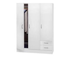 Composad | Armadio linea FACILE 2 cassetti e 3 ante, Colore bianco, (LxAxP): 120x184x46 cm, adatto a camera da letto, lavanderia, ripostiglio, garage, Made in Italy