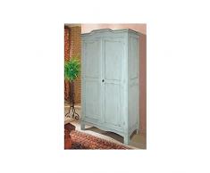 Estea Mobili - ARMADIO VERDE LEGNO MASSELLO DECORATO DIPINTO A MANO ANTICATO - COUNTRY - EU-180 - Come foto