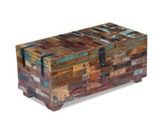 binzhoueushopping - Cassapanca in legno massiccio di recupero, dimensioni 80 x 40 x 35 cm (L x l x A)