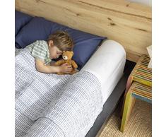 BANBALOO BAMBOO- Barriera di sicurezza letto per bambini- Parapetto di schiuma antiscivolo con estensione del tessuto di cotone organico di bambù. Viaggio guardrail. Letti 90, 150, 180 e Montessori.