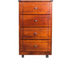 Liberoshopping Carrello Cassettiera Giada con Piano mattonelle in Ceramica, con Ruote - casa Cucina Veranda Giardino (Ciliegio)