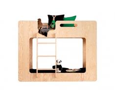 SMARTWOOD MIMI L Letto a Castello - scaletta sinistra, diverse dimensioni e colori, NATURAL ECO (Legno naturale 100 x 200 cm)