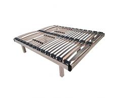 Goldflex Rete Lilium Eco Fissa 180x200 Matrimoniale a Doghe in Legno Multistrato di Faggio Rivestito Extra Portata 340Kg Regolazione Rigidità Lombare Gambe h.35cm Dispositivo Medico Detraibile