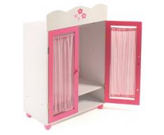 Bayer Chic 2000 509 99 Armadio di Bambola in Legno Bianco / Rosa