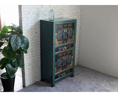 Opium-Outlet Armadio armadietto gabinetto mobili Cinese Shabby-Chic Vintage Orientale coloniale Legno