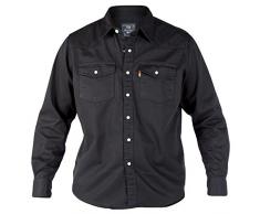 Duke Nuova Camicia Di Denim Nero Occidentale Grande Letto King Size 2XL