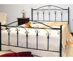 Letto 1 Piazza e Mezza, in Ferro BATTUTO, Modello Lancia, Nero Sfumature Oro (Nero Sfumature Oro)
