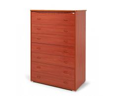 wepoint Cassettiera in Legno Nobilitato 7 Cassetti Colore Ciliegio Cm 93x51xh 134