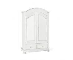 InHouse srls Armadio a Cappello Tondo, Arte povera, in Legno massello e MDF con rifinitura in Bianco Opaco - Mis. 125 x 61 x 200