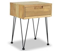 vidaXL 244576 - Comodino in teak massiccio riciclato, misura unica