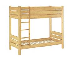 Erst-Holz Letto a Castello divisibile per materassi 90x190 per Adulti Extra Resistente 60.16-09-190T80