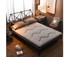 WENNEW Tatami Giapponese Imbottito, Materassi a Pavimento Futon Addensati, Letto Singolo Portatile Futon Pieghevole da Viaggio Pieghevole da Campeggio,Grigio,1.0 * 2.0m