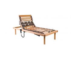 Goldflex - Rete Mod. Orchidea Plus, MOTORIZZATA Piazza e Mezza in LEGNO da 120x190, 2 MOTORI 3 Zone SUPPORTO DIFFERENZIATO, 4 Zone Movimentabili, Listelli Ammortizzati, TECNICA, adatta a Disabili e Patologie colonna Vertebrale