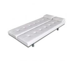 Bagno Italia Divano letto moderno 3 posti ecopelle reclinabile bianco soggiorno sofa modello jenny I