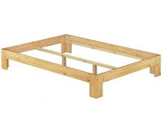 Erst-Holz Elegante Telaio Letto Futon Matrimoniale in Pino massello 140x200 Senza doghe 60.67-14oR