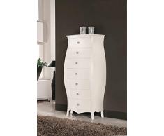 EsteaMobili CASSETTIERA BOMBATA BIANCO OPACO