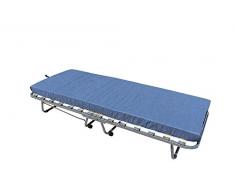 miasuite I sogni italiani Brandina Pieghevole con Materasso Blu, 80 x 200 x 38 cm, Singolo e rotelle