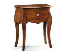 Dafne Italian Design Comodino bombato a 1 cassetto in Legno di Noce, Stile Classico (cm. L. 50 - H. 60 - P. 30) (TVG)