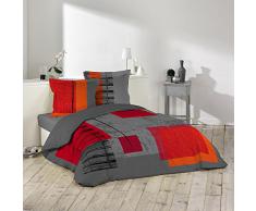 Douceur d'Interieur 1640987 Set di Biancheria da Letto 240 x 220 cm, Composto da 3 Pezzi, in Cotone 57 Fili, Stampa: Quadro
