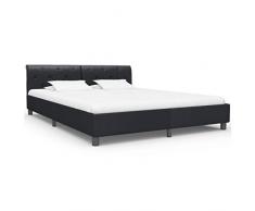 Festnight Struttura Letto Matrimoniale Moderno in Ecopelle,Giroletto Matrimoniale Moderno in Ecopelle,Letto in Stoffa,Letto Matrimoniale Moderno,Letto a Doghe,Telaio Letto 140x200/160x200/180x200 cm