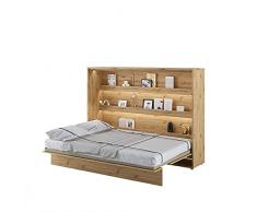 LENART Letto a scomparsa Bed Concept Orizzontale 140 x 200 Rovere Chiaro