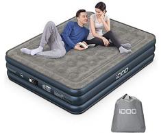 iDOO Air Mattress,Letto ad Aria Gonfiabile con Pompa Integrata, Gonfiamento/Sgonfiamento Rapido Auto in 3 minuti,Superficie Superiore del Letto Confortevole,203 x152 x46cm, fino a 295Kg(Matrimoniale)