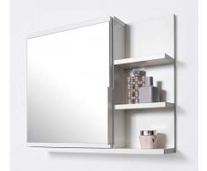 Domtech - armadietto da bagno con specchio, colore: bianco