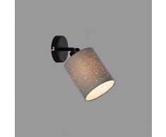 Briloner – Faretto da parete o soffitto orientabile, decorazione a stelle, plafoniera in grigio/nero, applique per camera da letto o corridoio, 1 x E27, max. 25 Watt, base: 100 x 25 mm (DxH)