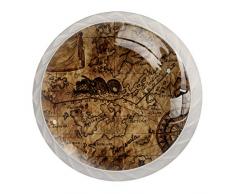 Manopole per armadio da cucina Manopole decorative rotonde Cassetti per armadio Cassettiera Maniglia per cassettiera 4 pezzi Vecchia mappa pirata