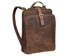 STILORD Vienna Borsa Zaino Vera Pelle in Stile Vintage Zaino per Uomo Donna Borsa a Tracolla Porta PC 13,3 Pollici Zainetto Città ideale Como Borsa Viaggio Cuoio, Colore:marrone medio