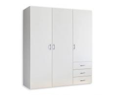 Stella Trading Harry-Armadio a 3 Ante Versatili, per la Camera da Letto, Colore: Bianco, Legno ingegnerizzato, 3-türig