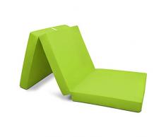 Beautissu Materassino campeggio futon pieghevole ospiti Campix - 60x190cm - soffice confortevole e funzionale - verde