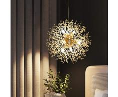 Dellemade Sputnik - Lussuoso lampadario a sospensione dorato, a 8 luci, per camera da letto, soggiorno, sala da pranzo