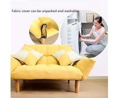 K-Y Divano Letto Divano Letto futon Divano Amore Divano Letto for mobili for la casa Soggiorno Divano reclinabile Pigro Pieghevole Posteriore & Braccio (Color : Yellow)