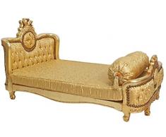 Casa Padrino Letto per Cani Barocco Motivo Oro/Oro Antico - Letto per Cani in Stile Antico Fatto a Mano - Magnifici mobili per Cani in Stile Barocco - Mobili per Animali barocchi