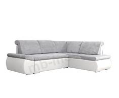Meublo, modello Bonita, divano 3 posti angolare trasformabile, tessuto + ecopelle